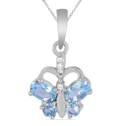 BUY 925 SILVER NATURAL SKY BLUE TOPAZ GEMSTONE PENDANT